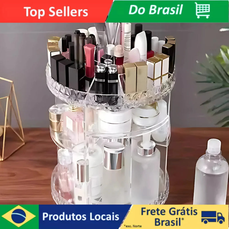 Organizador De Maquiagem Perfume Cosmético Organizador De Maquiagem Giratório