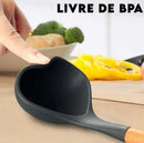 Kit Jogo 12 Peças Utensílios de Cozinha Silicone Colher Espátula cozinha Livre de BPA Antiaderente com Suporte