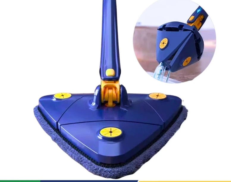 Mop De Limpeza, Esfregão Triangulo Ajustável Giratória 360