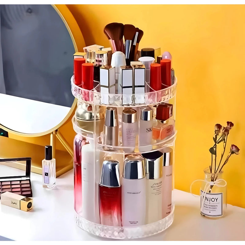Organizador De Maquiagem Perfume Cosmético Giratório Diamante