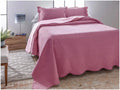 Colcha Casal Jolitex  Rosa Chá 3 Peças