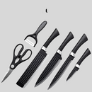 Conjunto de faca de 6 peças  em onda preta Faca de aço inoxidável faca do chef